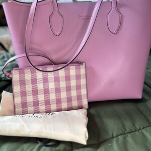 Kate Spade Pink Gingham Tote Bag